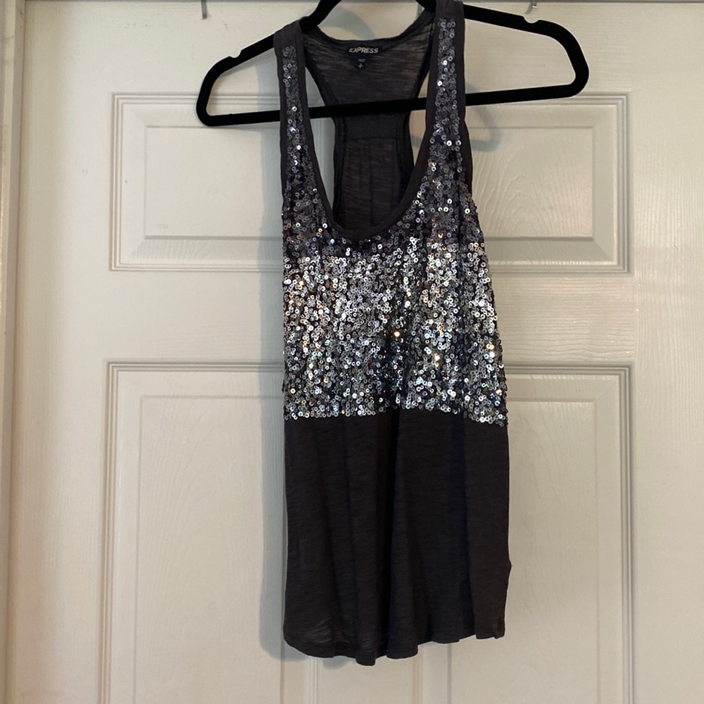 Express racer back sequined top